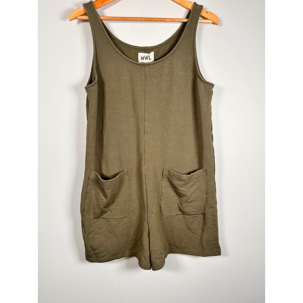 Madewell MWL Superbrushed Pull-On Romper Women M  Sleeveless Pockets